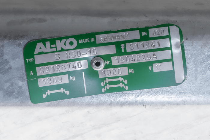 AL-KO COMPACT stabdoma ašis priekabai / vilkikui 1000kg 1685mm 2180mm 5x112
