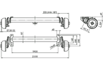 AL-KO COMPACT stabdoma ašis priekabai / vilkikui 1350kg 1900mm 2350mm 5x112