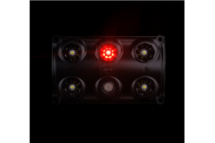 HORPOL LWD2157/CZ LED 900lm juodas automobilio salono žibintas su jungikliu ir raudonu diodu