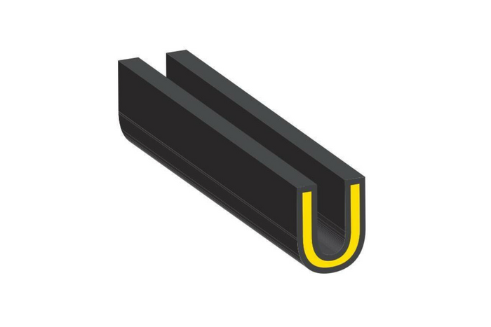 LAMPA Šarvuota durų apsauga kraštams, 5 m, juoda