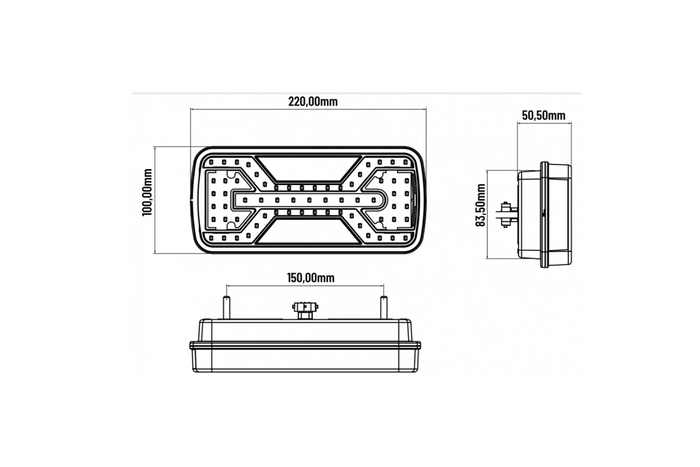 KAMAR X-SPIDER L2430+L2431 galiniai žibintai su bajoneto jungtimi, 5 kontaktų, 7 funkcijos, kairė ir dešinė