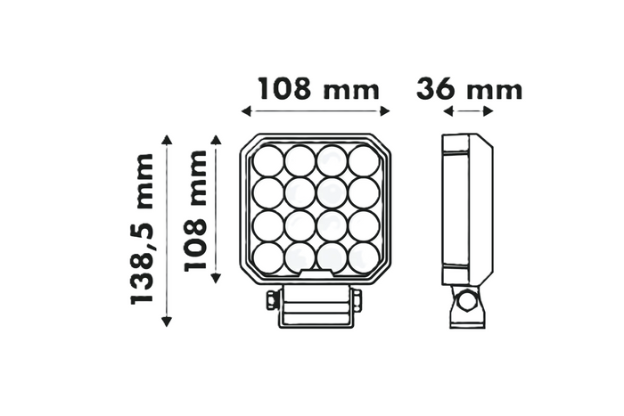 LED darbo žibintas su reflektoriumi LAYTZ LY7107 64xLED 6400lm kvadratinis
