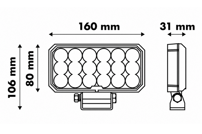 LED darbo žibintas su reflektoriumi LAYTZ LY7305 72xLED 7000lm stačiakampis
