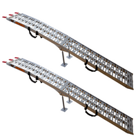 UNITRAILER ALR003 sulankstomos rampos, aliuminio rampos priekaboms, 221 cm, 680 kg, su diržu ir atrama, 2 vnt. komplektas