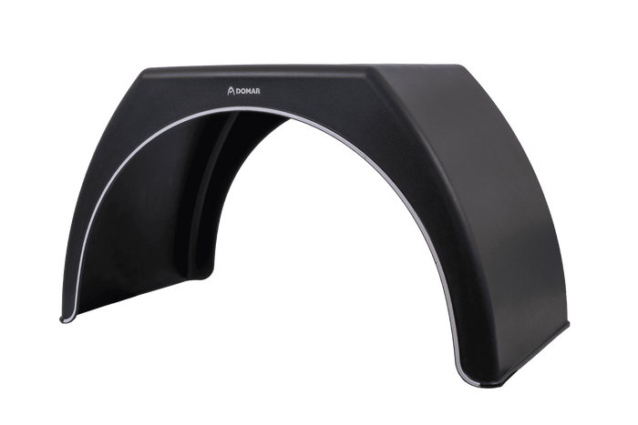 Dvigubas sparnas priekabai 15-16" DOMAR DK3120 plokščia rato arka 1000/510 mm su baltu ratlankiu