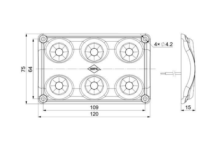 HORPOL LWD2185 LED 180lm automobilio salono žibintas