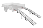 UNITRAILER ALR003 sulankstomos rampos, aliuminio rampos priekaboms, 221 cm, 680 kg, su diržu ir atrama, 2 vnt. komplektas